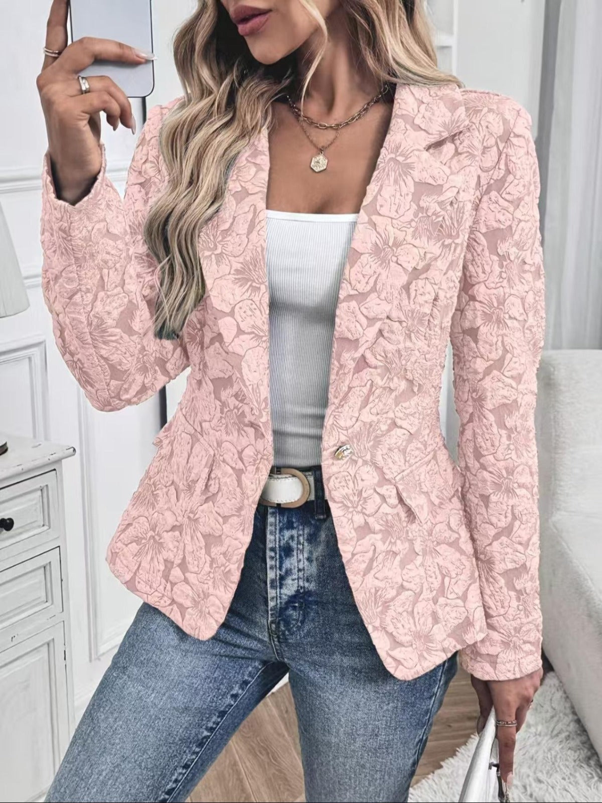 Damen Jacquard-Paisley-Blazer