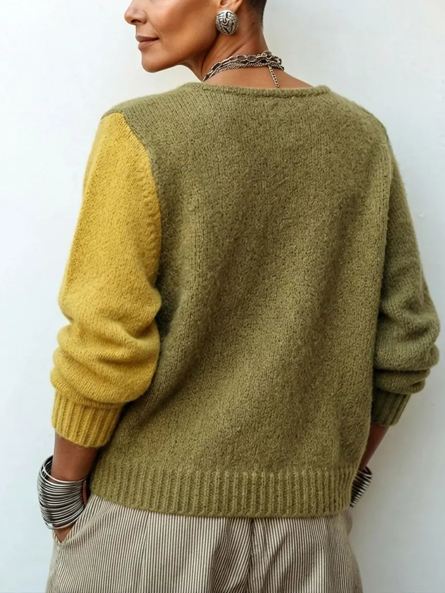 Mosaic™ | Asymmetrischer Color-Block Strickpullover