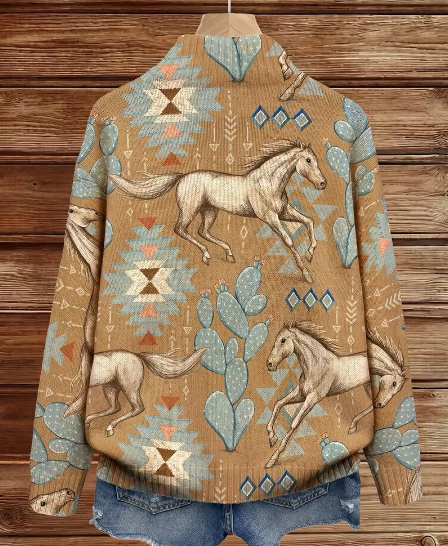 Perpetua™ | Reißverschluss-Strickjacke im Western-Stil