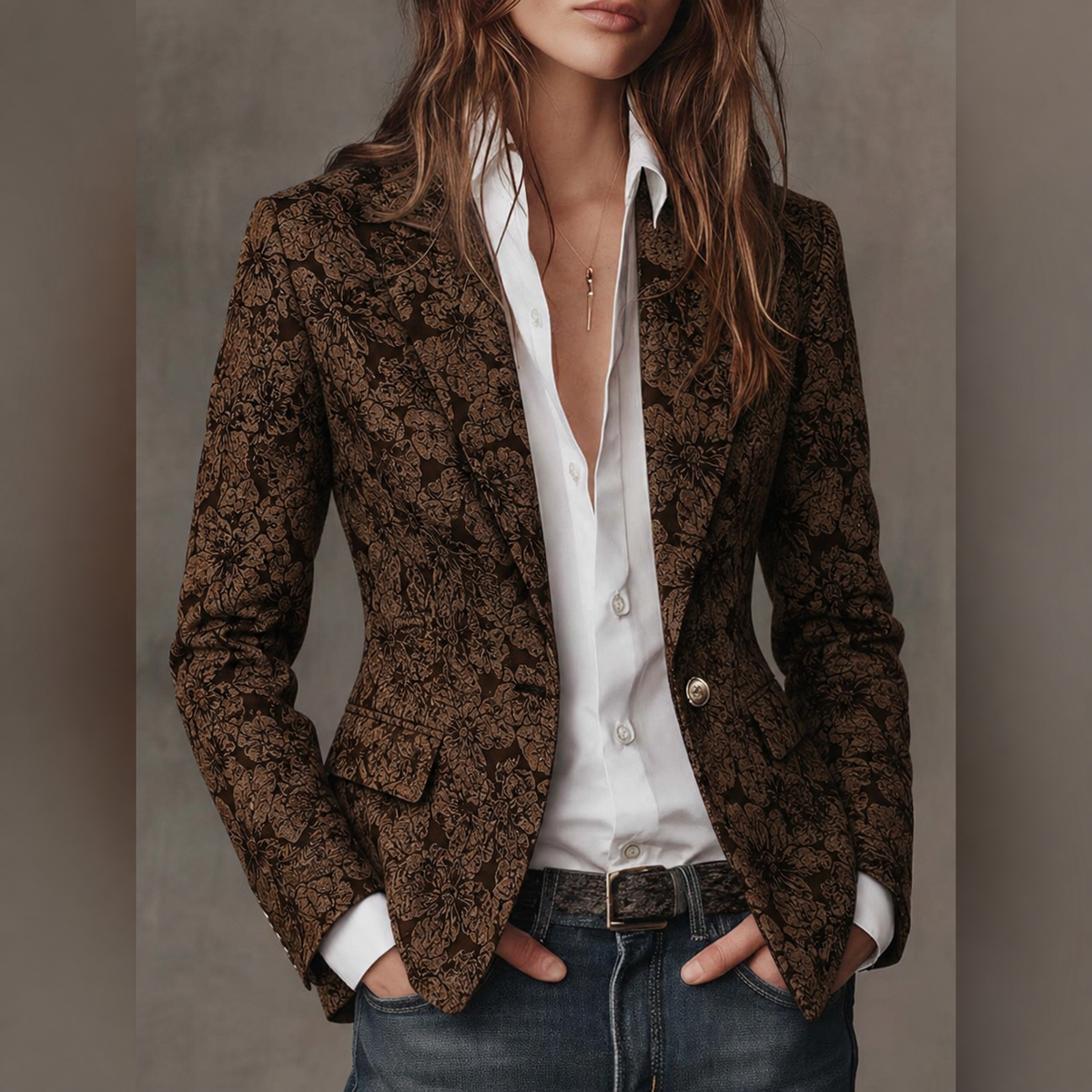 Damen Jacquard-Paisley-Blazer
