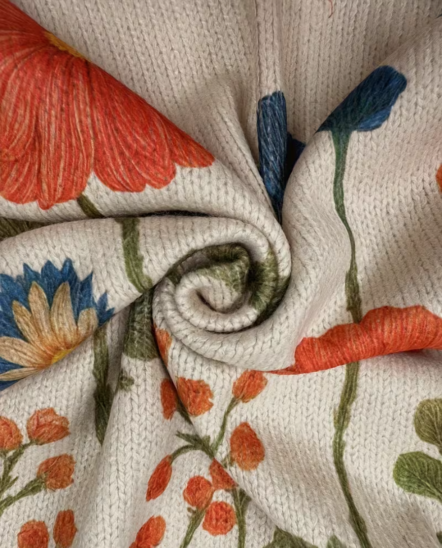 Wrenna™ | Reißverschluss-Strickjacke mit Wildblumen