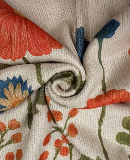 Wrenna™ | Reißverschluss-Strickjacke mit Wildblumen