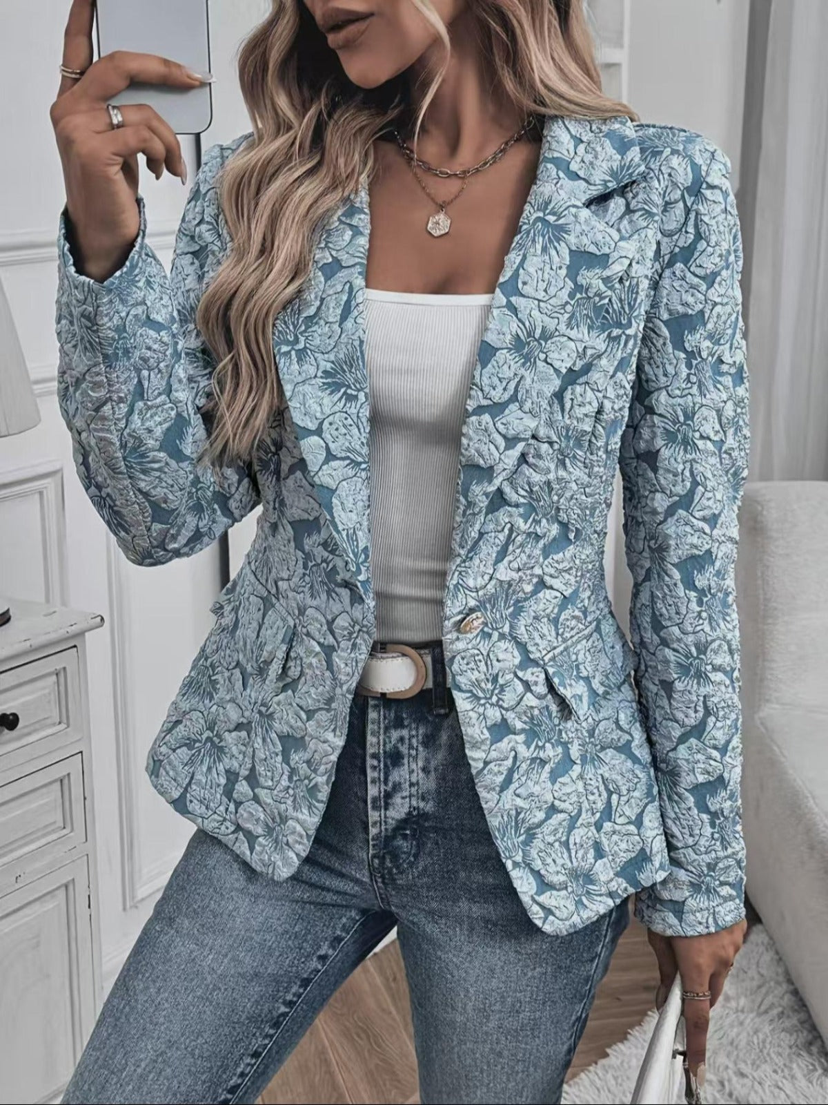 Damen Jacquard-Paisley-Blazer