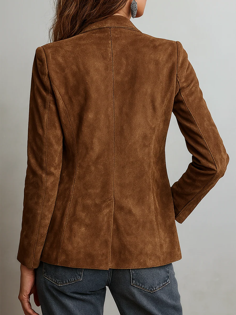 Damen Retro Braun Blazer