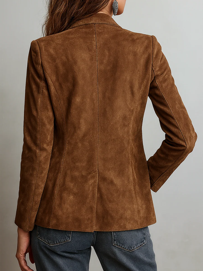 Damen Retro Braun Blazer