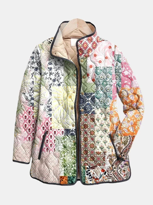 Czesława™ | Gesteppte Jacke mit Blumenmuster