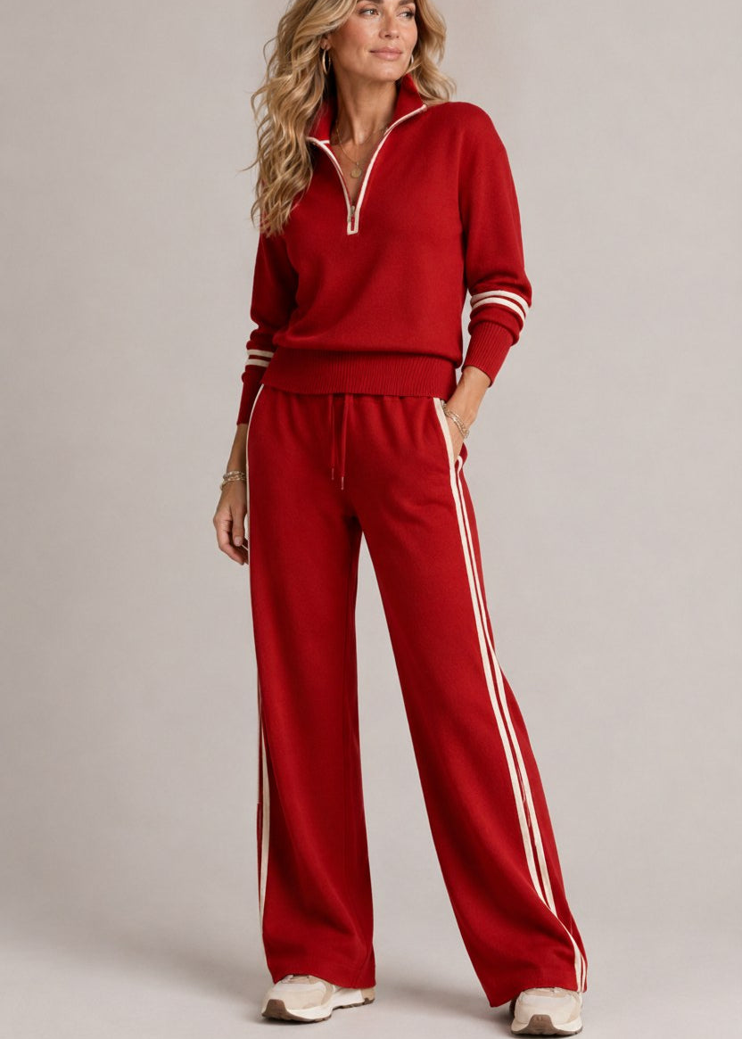 Kate™ | Pullover mit Halbem Reißverschluss & Weiter Hose