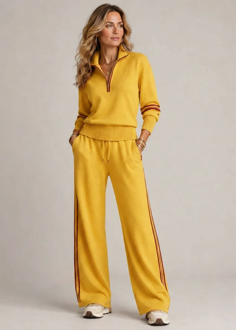 Kate™ | Pullover mit Halbem Reißverschluss & Weiter Hose