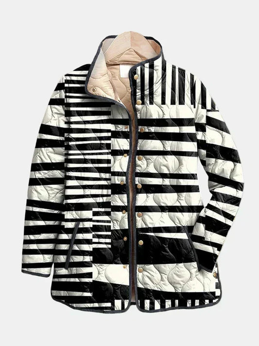 Wioletta™ | Gesteppte Jacke Schwarz-Weiß