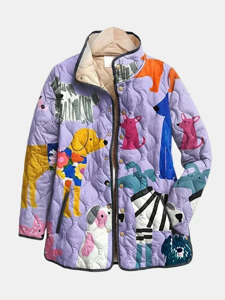 Wanda™ | Gesteppte Jacke mit Hundemuster